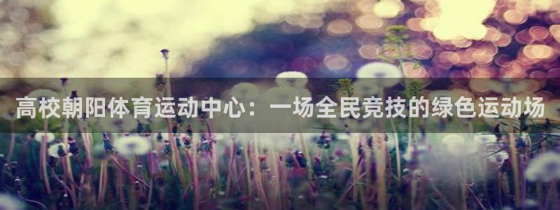 a8体育app苹果版：高校朝阳体育运动中心：一场全民竞技的绿色运动场